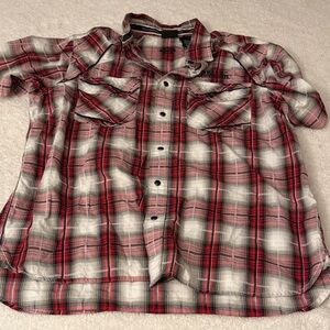 Harley-Davidson Red and Black Plaid Button Down Shirt
